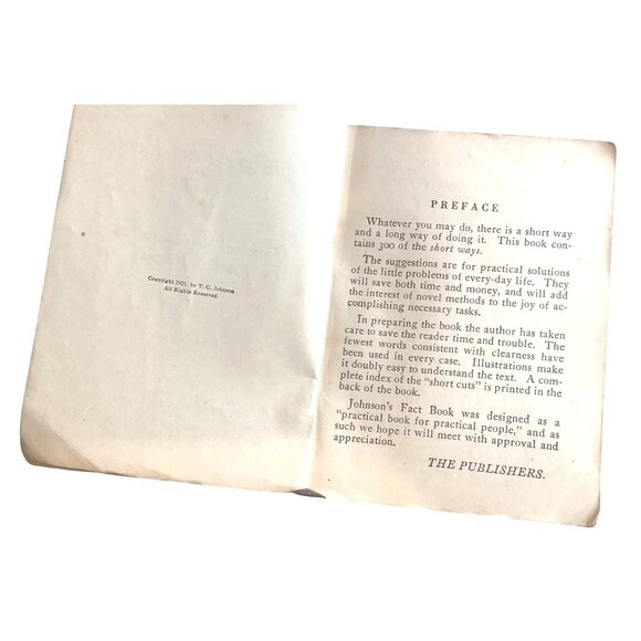 Johnsons Fact Book By T.G. Johnson Revised Edition-Labor Saving Shortcuts 1921 - Picture 3 of 5